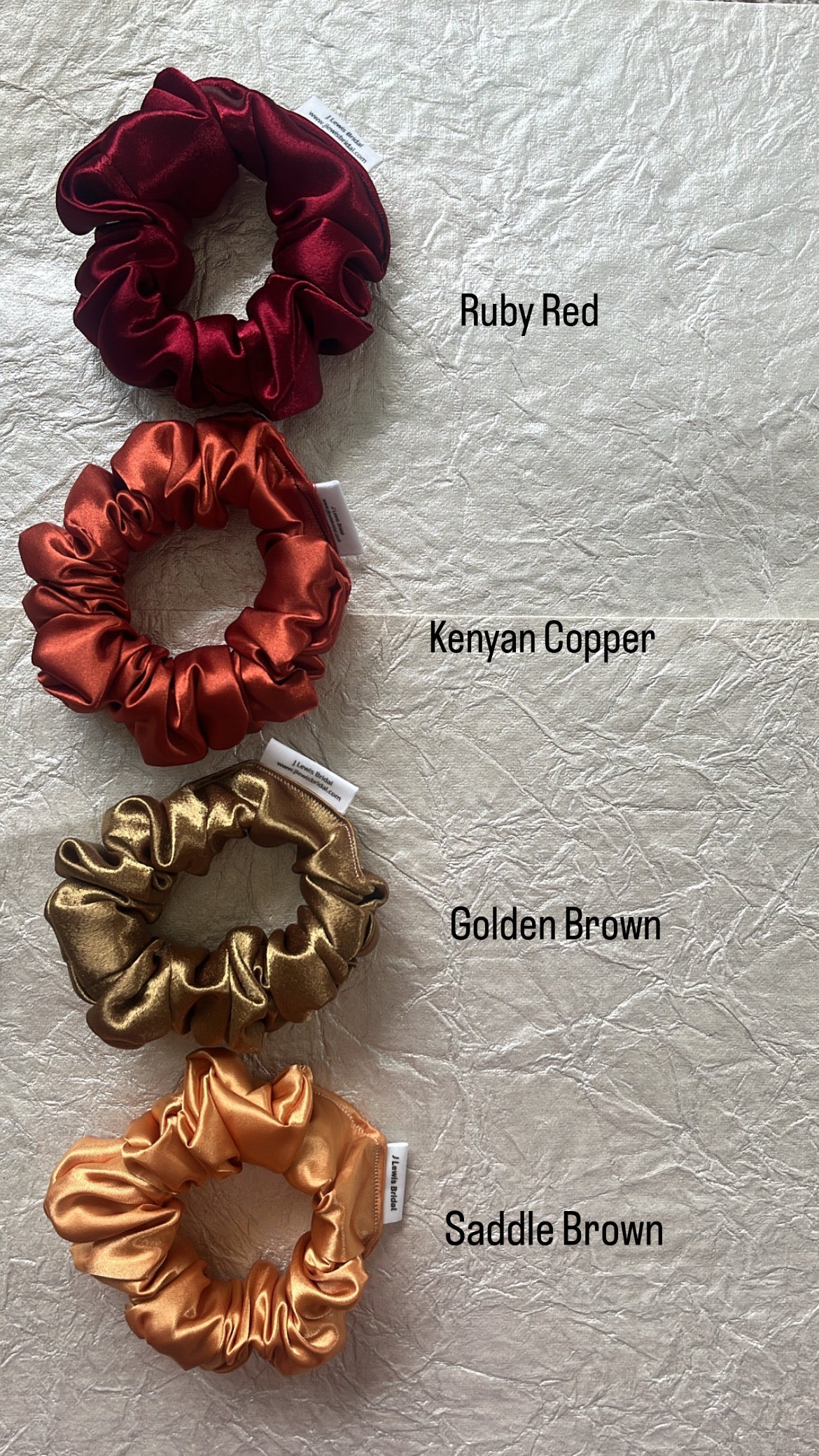 Satin Scrunchies in Various Colors